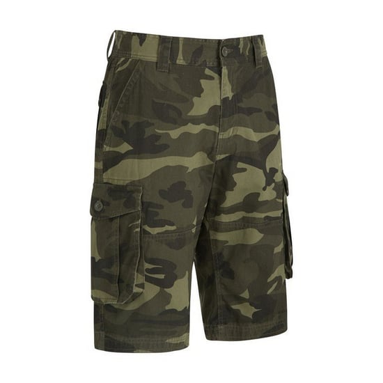 Mountain Warehouse Mens Camo Cargo Shorts (Khaki Green/Black) - Image 4