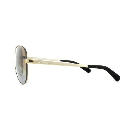 Michael Kors Aviator Womens Gold Dark Chocolate Brown Gradient Polarized Sunglasses
