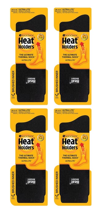 Heat Holders Ultra Lite - Paquete múltiple de 4 pares de calcetines térmicos para mujer | Calcetines cálidos ultrafinos para vestir en invierno - Negro - Image 2