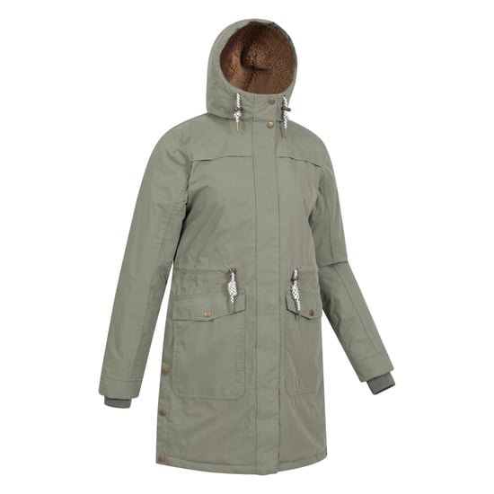 Mountain Warehouse Womens/Ladies Acorn Waterproof Borg Lined Padded Parka (Khaki Green) - Image 4