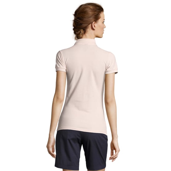 SOLS Womens/Ladies People Pique Short Sleeve Cotton Polo Shirt (Pale Pink) - Image 2