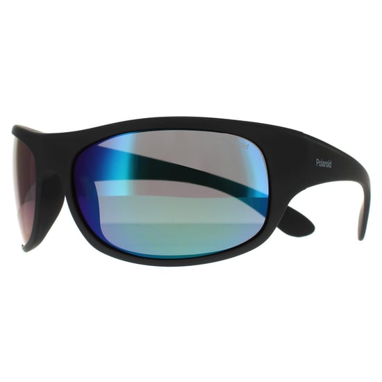 Polaroid Wrap Unisex Matte Black Green Mirror Polarized - Image 2