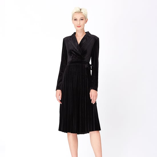 Velvet wrap effect dress - Image 1