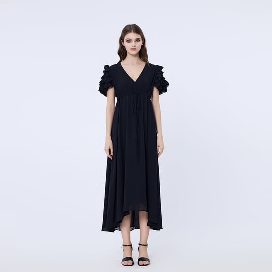 Tiered frills shoulder long dress - Image 2