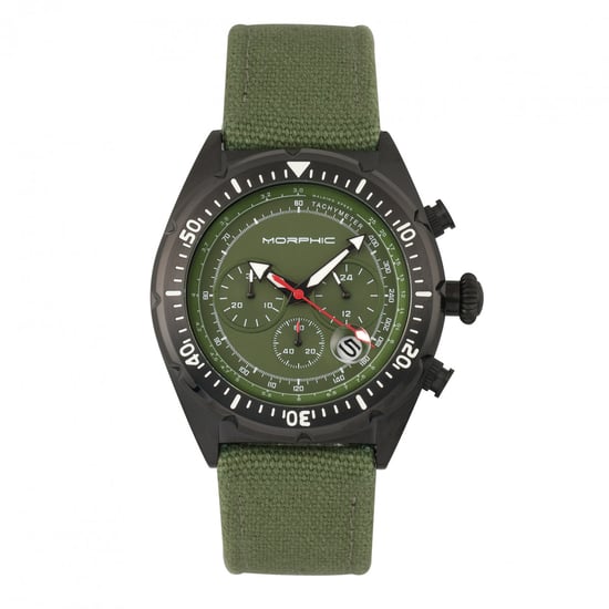 Morphic M53 Series Chronograph Fiber-Weaved Leather-Band Watch w/Date