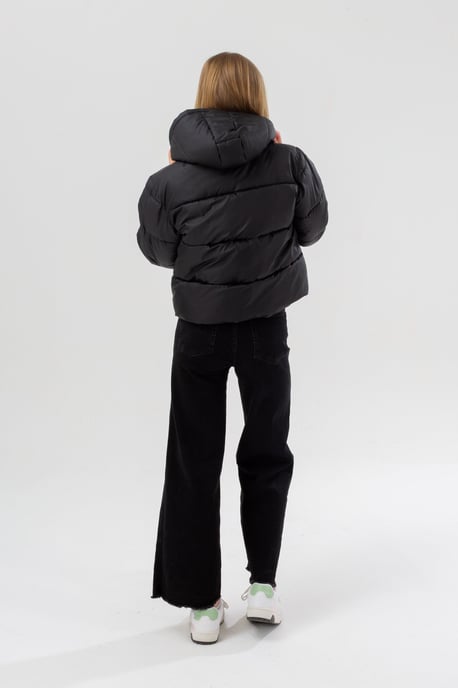 Hype Girls Black Cropped Padded Puffer Jacket