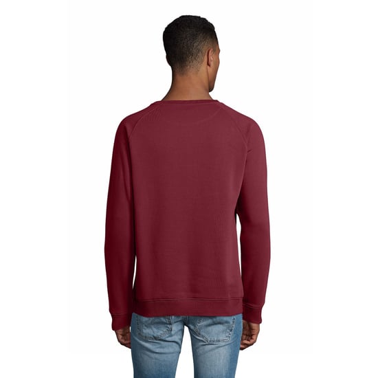 SOLS Unisex Adult Space Organic Raglan Sweatshirt (Burgundy) - Image 6