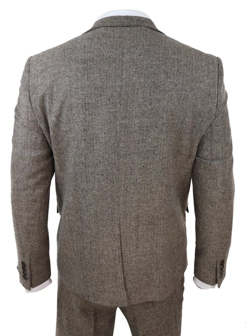 Traje de tweed de tres piezas marrón roble para hombre, estilo vintage de espiga, estilo retro de los años 20, Peaky Blinders - Image 6
