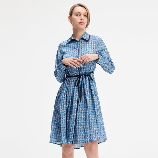 Geometric print shirt dress - Image 4