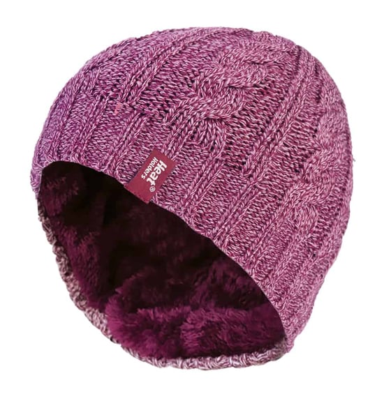 Gorro térmico de invierno para mujer con forro polar y punto por cable - Image 1