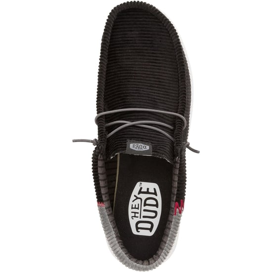 HEYDUDE Wally Funk Corduroy Textile Men's Black Boat Shoes - Image 4
