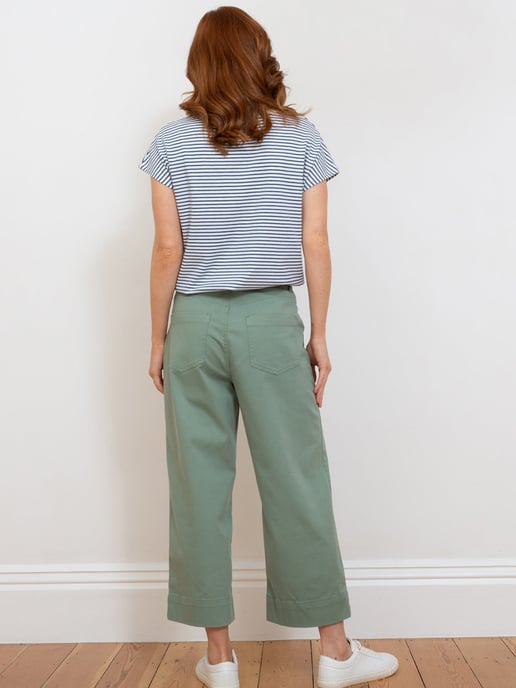 Kite Clothing Evershot Wide Leg Twill Crops Sage