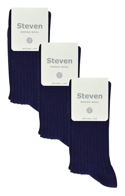 3 Pares Señoras Original Merino Lana Calcetines | Steven | Breathable Thick Warm Boot Socks - Azul Marino - Image 2