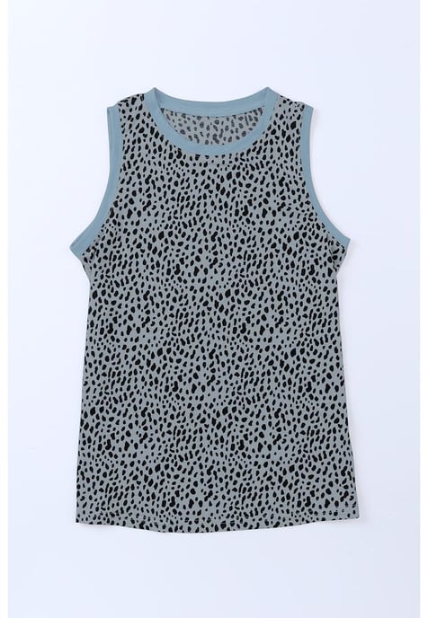 Top sin mangas de leopardo gris de para mujeres - Image 4