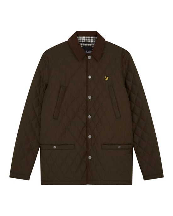 Chaqueta acolchada verde oliva con emblema de la marca Lyle & Scott - Image 5