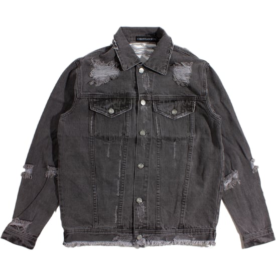 Christian Rose Women's Grey Distressed Denim Jacket - Image 1