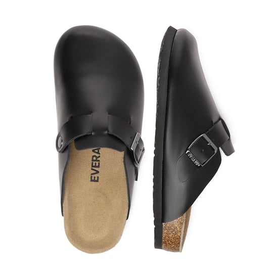 EVER AU Sandalias zueco confort piel hombre Hardhead - Piel negra - Image 2