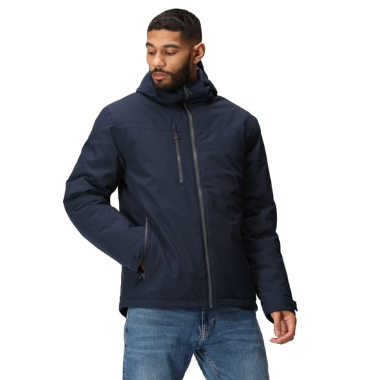 Regatta Mens Navigate Insulated Waterproof Jacket (Navy/Seal Grey) - Image 3