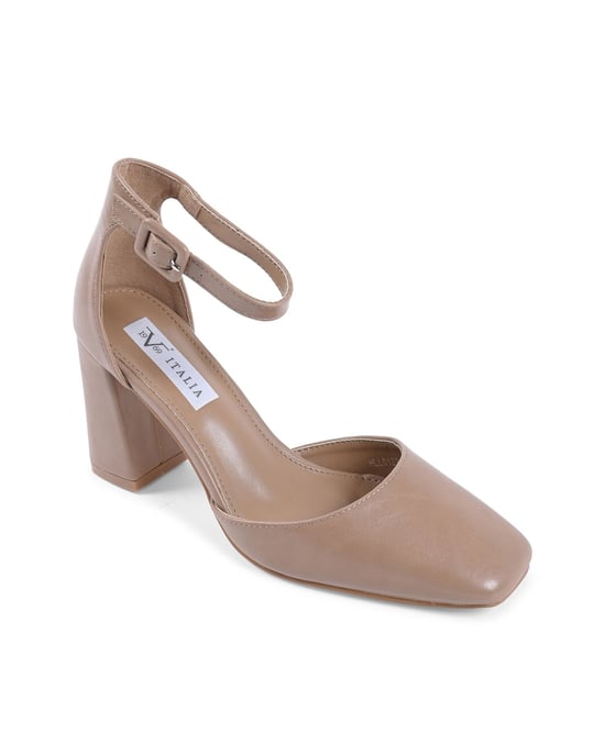 19V69 Italia Womens Ankle Strap Pump Beige
