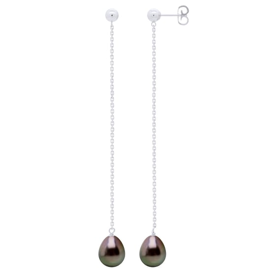 Hanging Earrings - Real Cultured Tahiti Pearls Pear 8-9 mm - Image 1