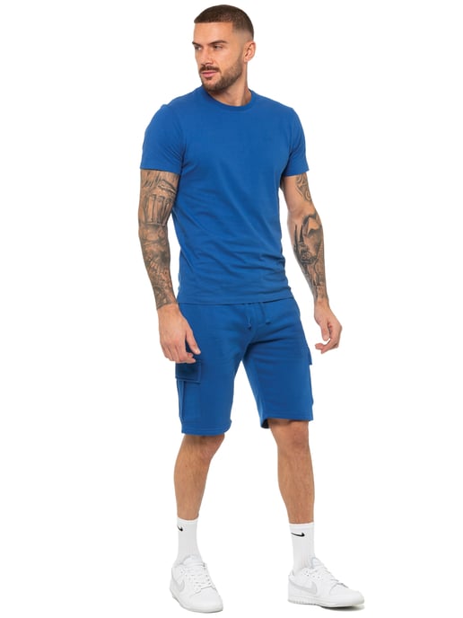 Enzo | Conjunto de chándal con camiseta y pantalón corto para hombre - Azul - Image 3