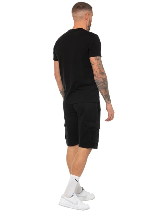 Enzo | Conjunto de chándal con camiseta y pantalón corto para hombre - Negro - Image 3