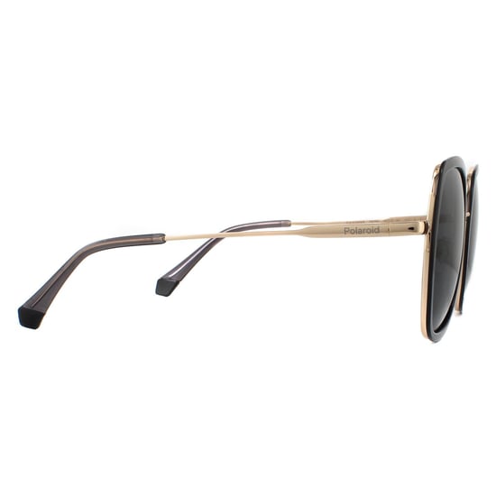 Gafas de sol polarizadas Polaroid Square para mujer en gris y dorado - Image 4