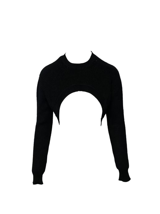 Givenchy Cropped Sweater in Black Cotton - Image 1