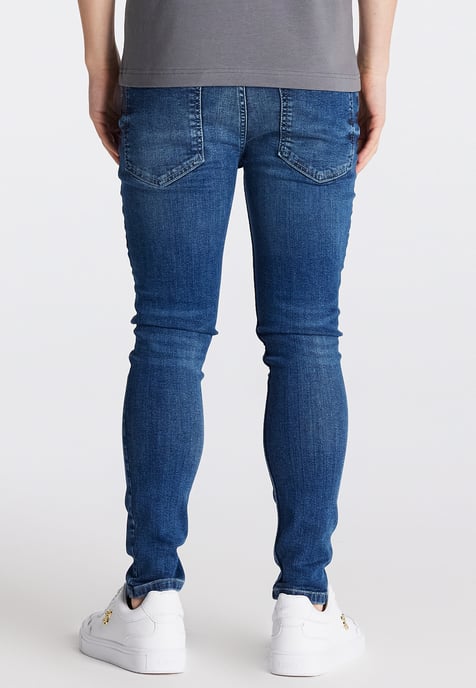 Boy's SikSilk Juniors Essentials Midstone Skinny Jeans in Blue