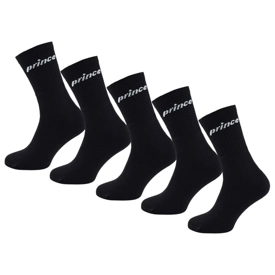 Prince Tennis paquete de 5 calcetines negros para hombre - Image 1
