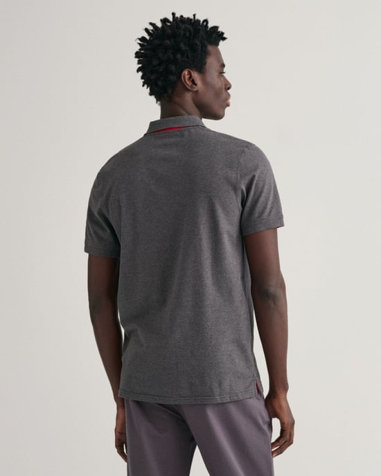 Gant Regular Fit Contrast Pique Rugger Polo Gris - Image 3