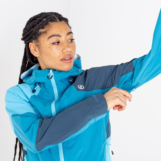 Dare 2B Womens/Ladies Checkpoint III Recycled Waterproof Jacket (Capri Blue/Crystal Seas)
