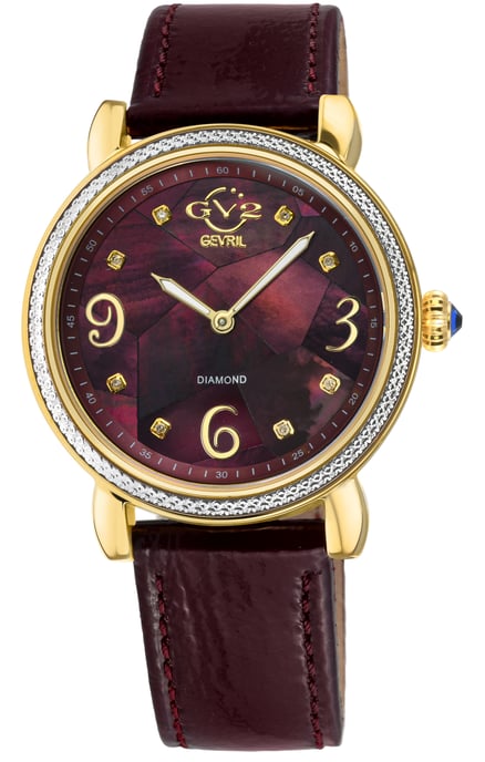 GV2 Ravenna 12614 Dark Brown MOP Dial Swiss Quartz Watch