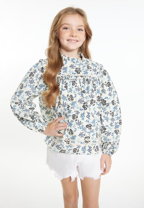 Dreimaster Blouse marine flower - Image 3