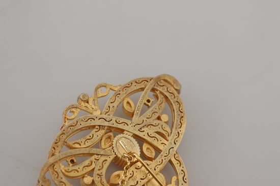 Broche de mujer en plata esterlina 925 con cadena de cristal en tono dorado de Dolce & Gabbana - Image 4