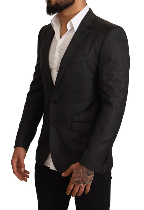 Blazer de lana gris a cuadros para hombre de Dolce & Gabbana ajuste slim - Image 6