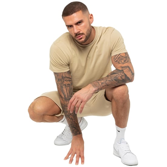 Enzo | Conjunto de chándal con camiseta y pantalón corto para hombre - Piedra - Image 6