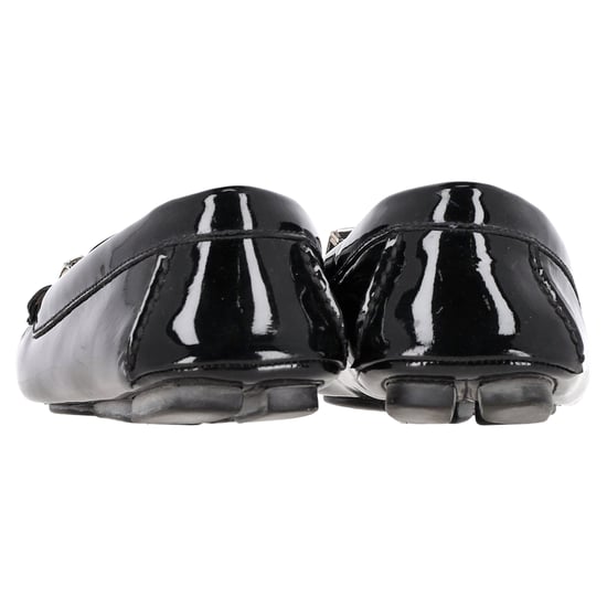 Miu Miu Crytal Detail Loafers in Black Patent Leather - Image 5