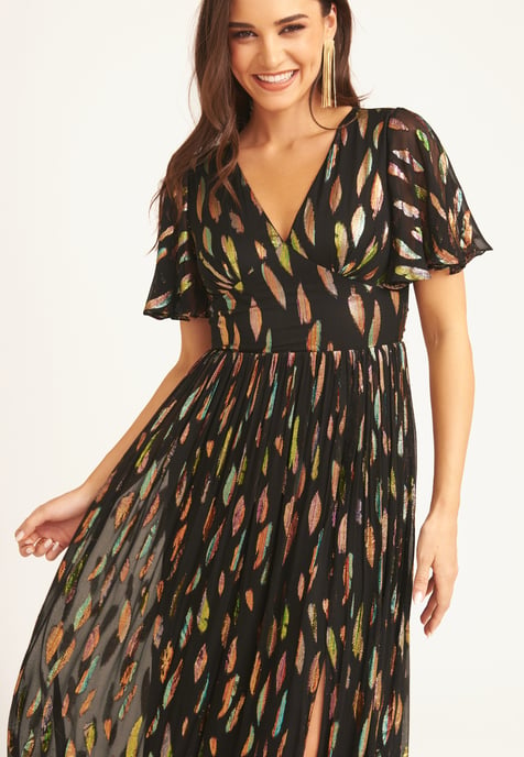 Vestido Maxi de Manga Angelical Multi Jacquard - Image 2