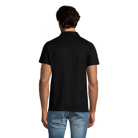 SOLS Mens Prescott Jersey Polo Shirt (Deep Black) - Image 2