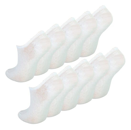 10 Pares Multipack Calcetines Invisibles para Niños | Sock Snob | Calcetines blancos transpirables No Show para Niñas y Niños - Blanco - Image 1