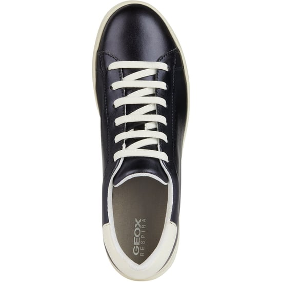Geox D Jaysen B Leather Women's Dark Jeans/Optic White Trainers - Image 4