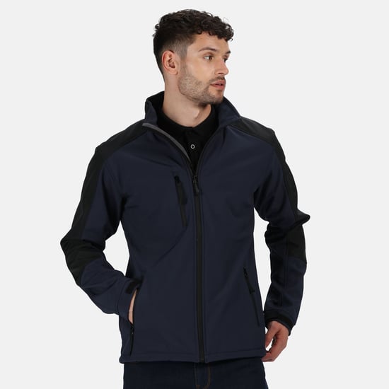 Regatta Mens Hydroforce 3-Layer Softshell Jacket (Wind Resistant, Water Repellent & Breathable) (Navy/Black)