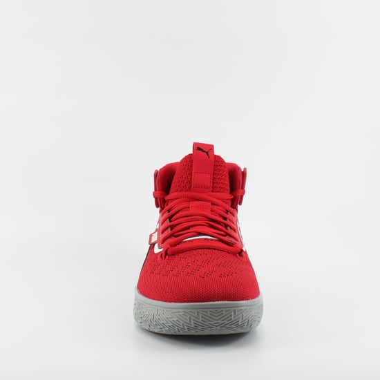 Puma Legacy MM Red Textile Mens High Top Trainers 194048 04 - Image 4