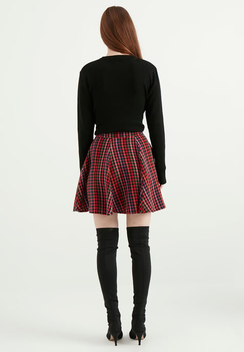 Patterned Mini Skirt