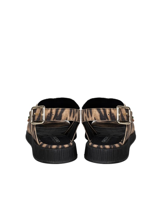 Geox Sandalias Taormina de mujer negro, beige - Image 3
