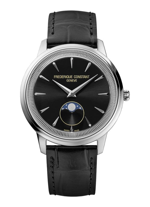 Frédérique Constant Moneta Moonphase Unisex's Black Watch FC-206B3S6 - Image 1