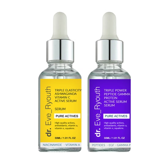 Triple Elasticidad Ashwaganda Suero Activo Potente Vitamina C 30ml + Triple Poder Péptido Suero Activo Proteína Gamma 30ml - Image 1