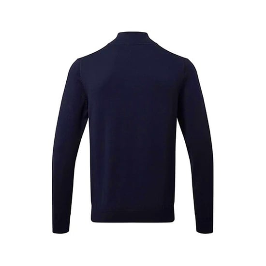 Asquith & Fox Mens Cotton Blend Zip Sweatshirt (French Navy) - Image 2