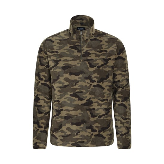 Mountain Warehouse Mens Camber II Camo Half Zip Fleece Top (Green)